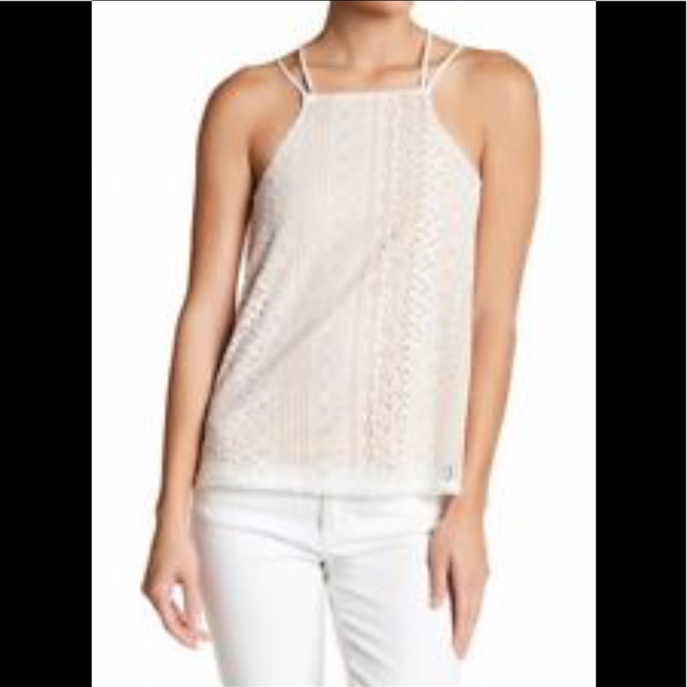 The Vanity Room Double sTrap Ivory Lace Tank NWT!